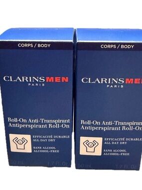 Clarins Men Antiperspirant Deodorant Roll-On 50ml / 1.7 oz – 2 Packs